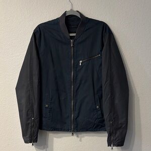 John Varvatos Men's 2-Tone Navy and Gray Bomber Jacket